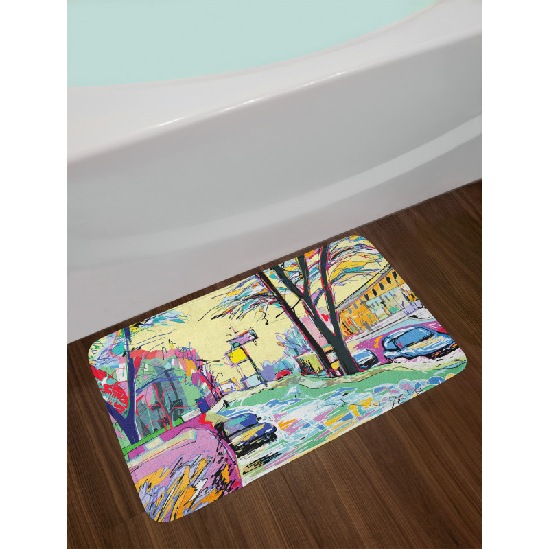 Contemporary Urban View Bath Mat