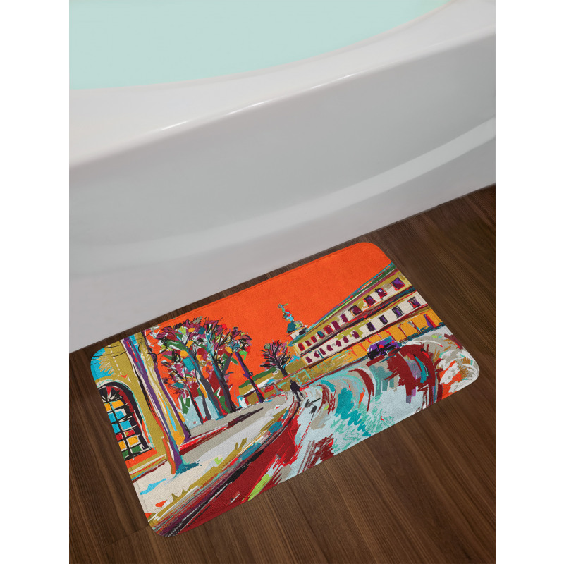 Historical Town Painting Bath Mat