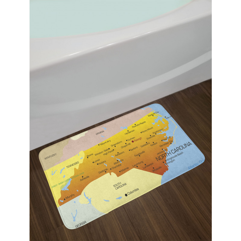 Atlantic Ocean State Bath Mat