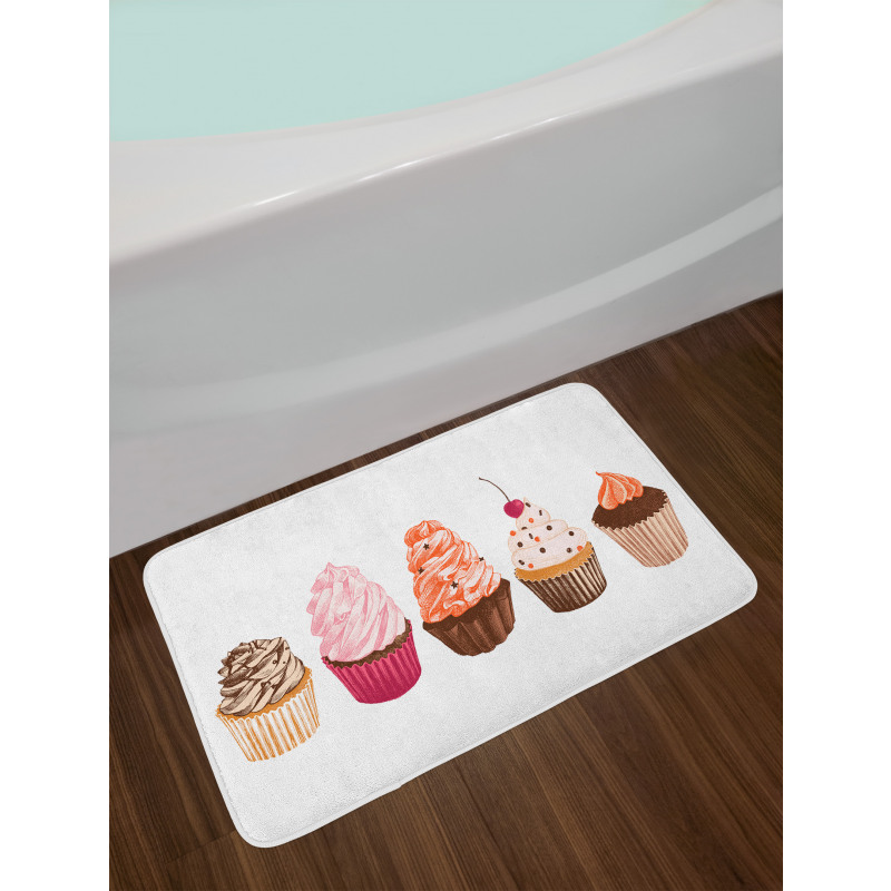 Cakes with Frosting Topping Bath Mat