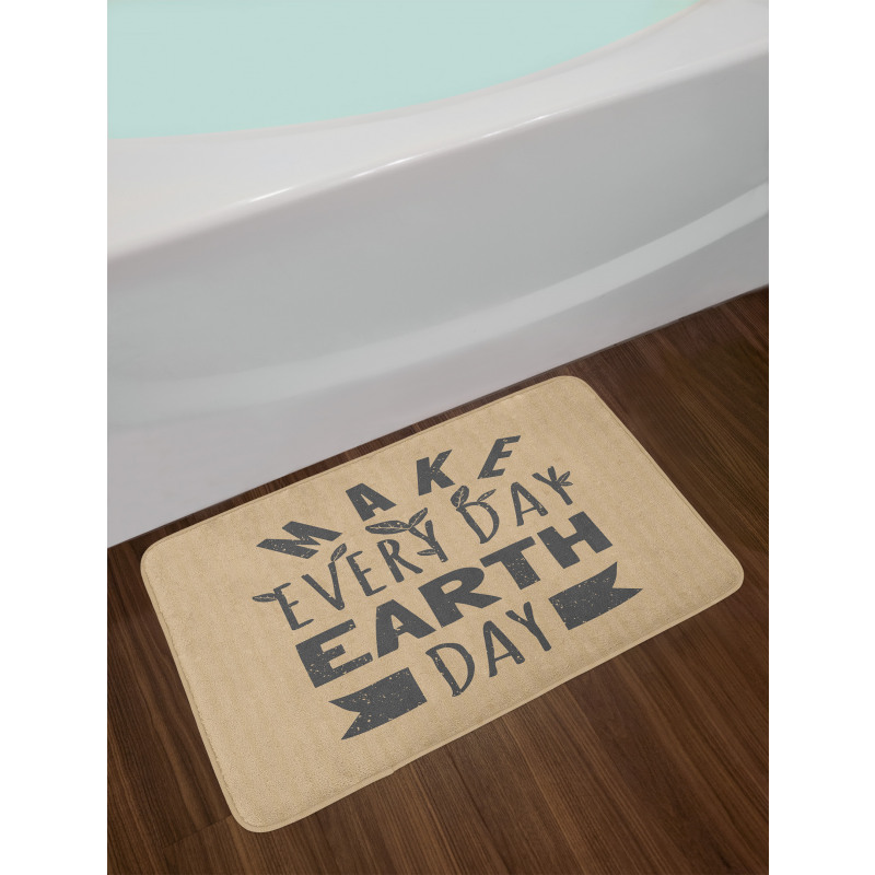 Typographic Words Earth Day Bath Mat