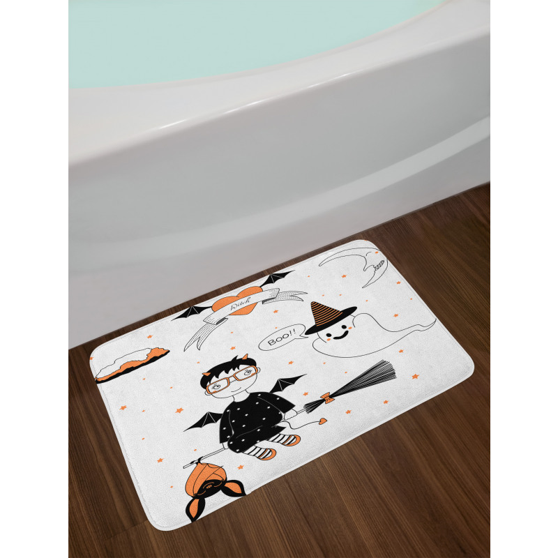 Witch Flying on a Broomstick Bath Mat