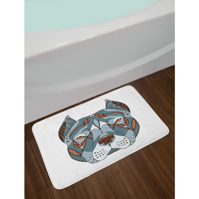 Zentangle Art Terrier Head Bath Mat