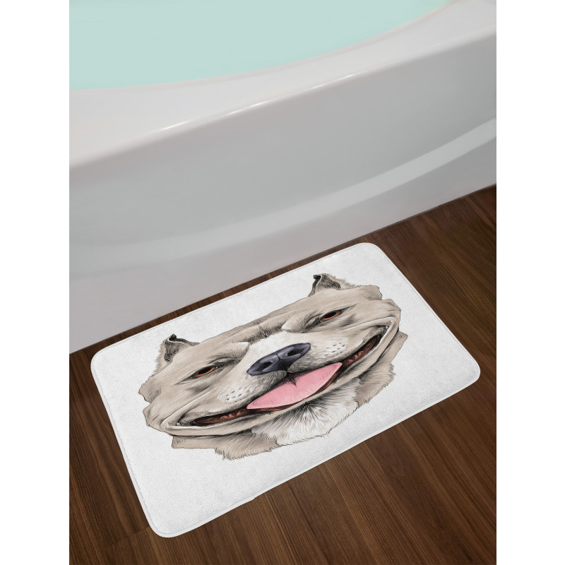 Terrier Realistic Sketch Bath Mat