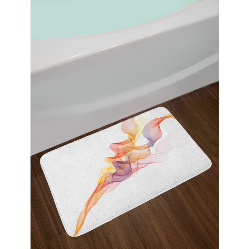 Colorful Abstract Lines Waves Bath Mat