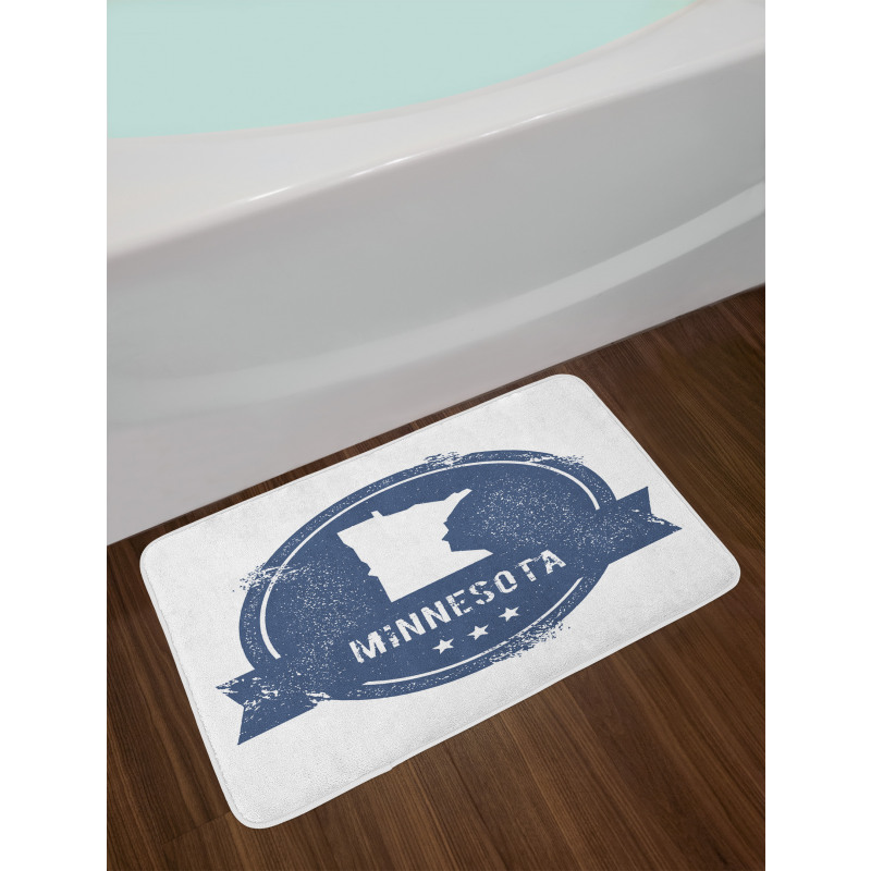 Round Grange Frame Map Bath Mat