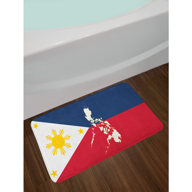 Map and Flag of Country Bath Mat