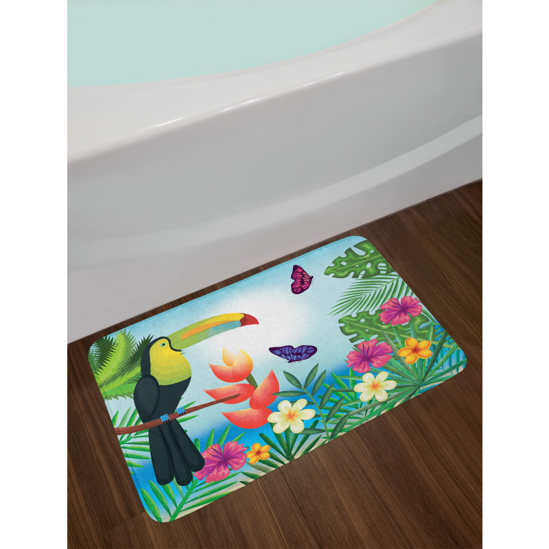 Paradise Flower Blossoms Bath Mat