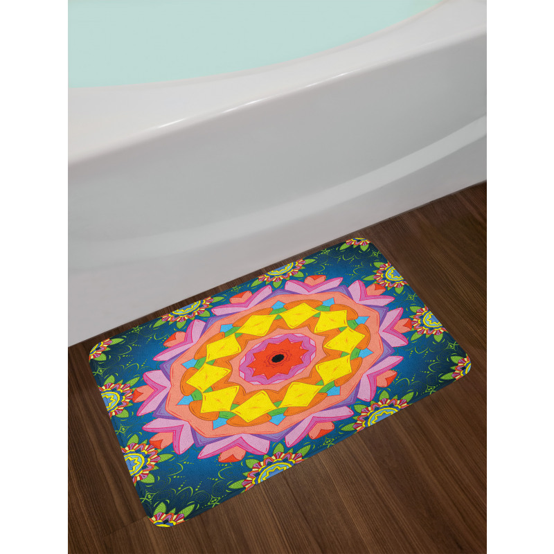 Petals in Vibrant Colors Bath Mat