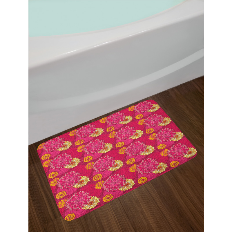 Big Blossoms Doodle Petals Bath Mat