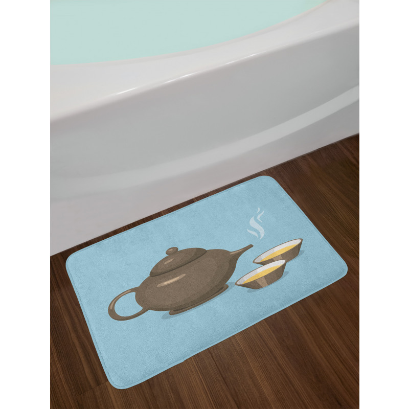 Tea Cups Beverage Drink Theme Bath Mat