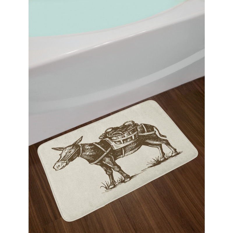 Vintage Animal with Baskets Bath Mat