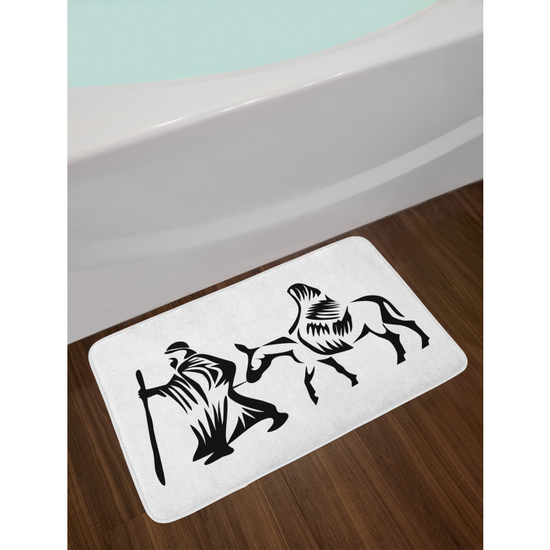 Abstract People Traveling Bath Mat