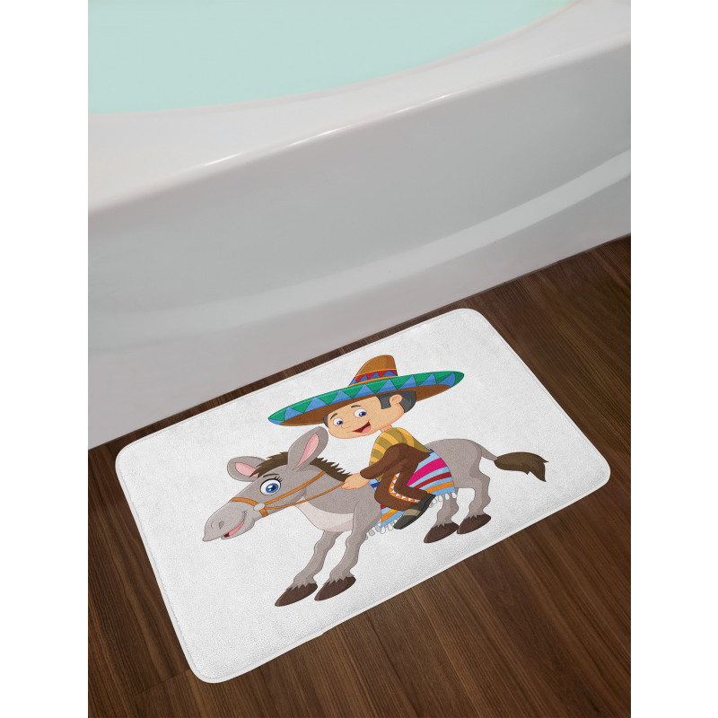 Mexican Man with Sombrero Bath Mat