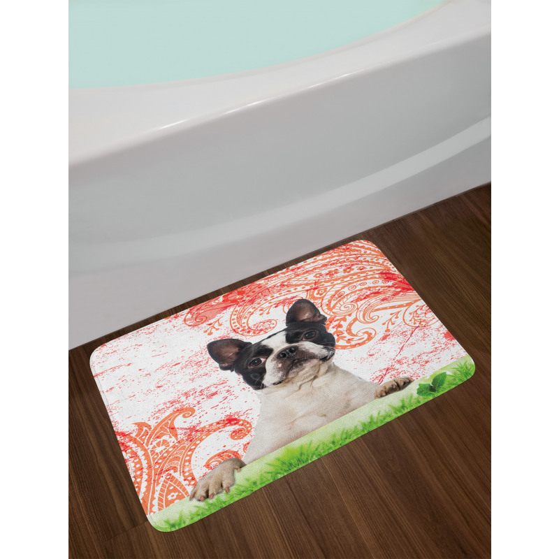 Pet Animal on Swirls Bath Mat