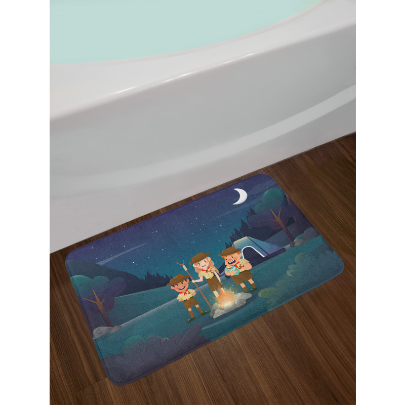 3 Scouts in the Forest Bath Mat
