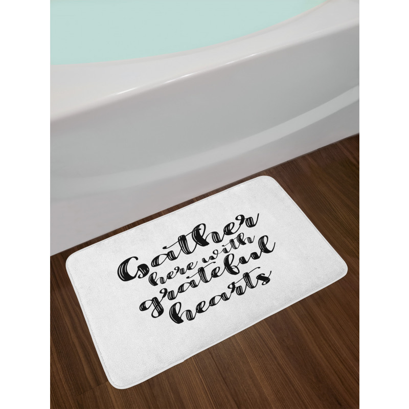 Modern Hand Written Words Bath Mat