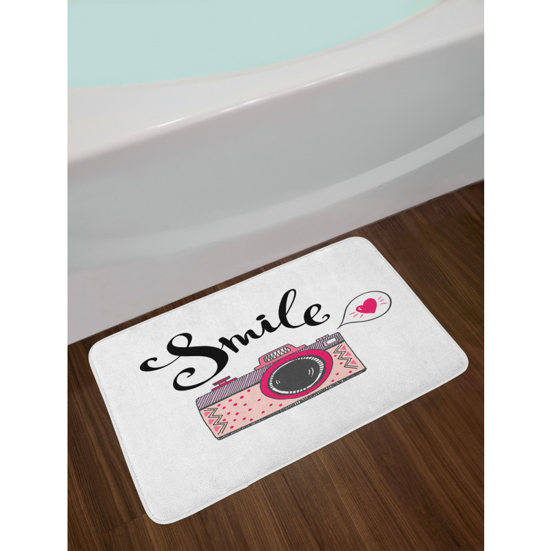 Smile Typography Romantic Bath Mat