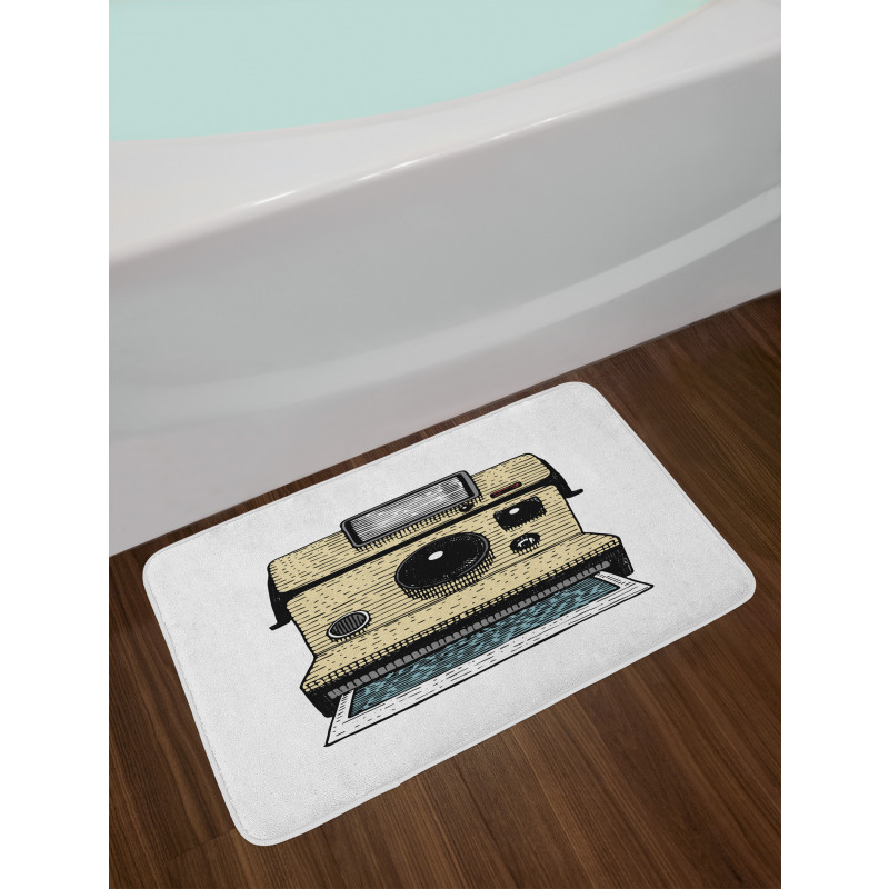 Vintage Polaroid Machine Bath Mat