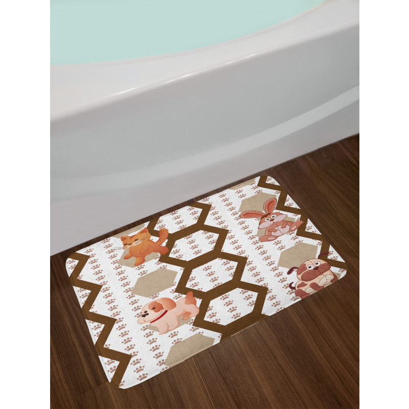 Children Animals Bath Mat