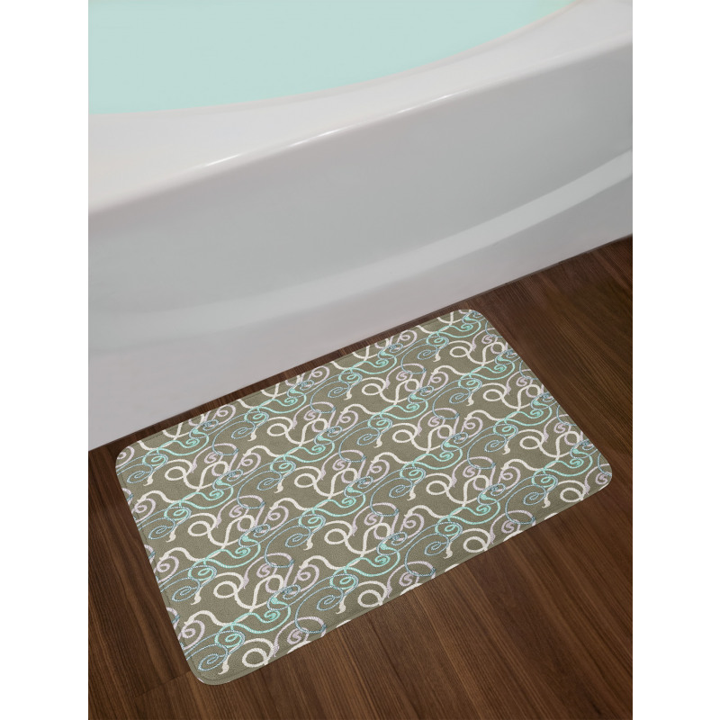 Hand-drawn Style Swirl Ropes Bath Mat