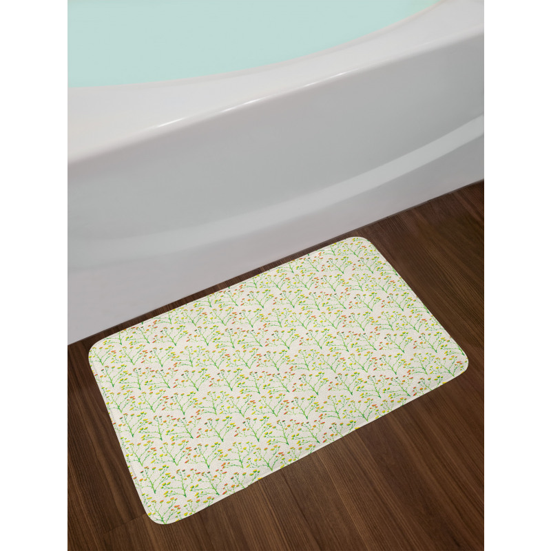 Doodle Flowers Garden Art Bath Mat