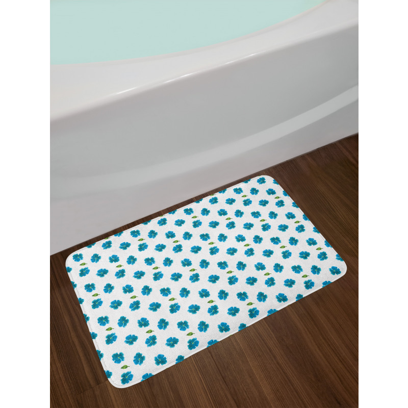 Watercolor Forget-Me-Not Bath Mat