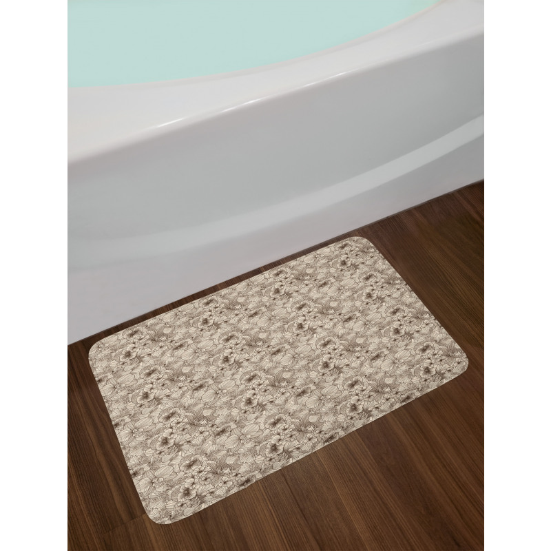 Classic Retro Spring Blooms Bath Mat