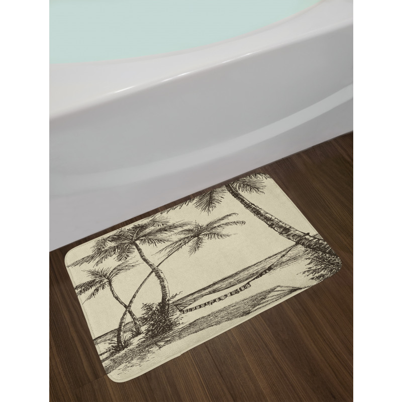 Hammock on Sandy Beach Bath Mat