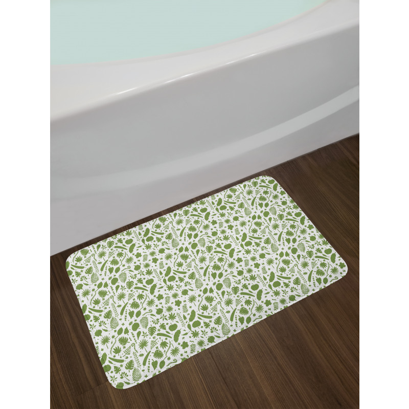 Hawaiian Plants Pattern Bath Mat