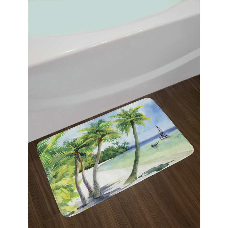 Tropical Landscape Beach Bath Mat