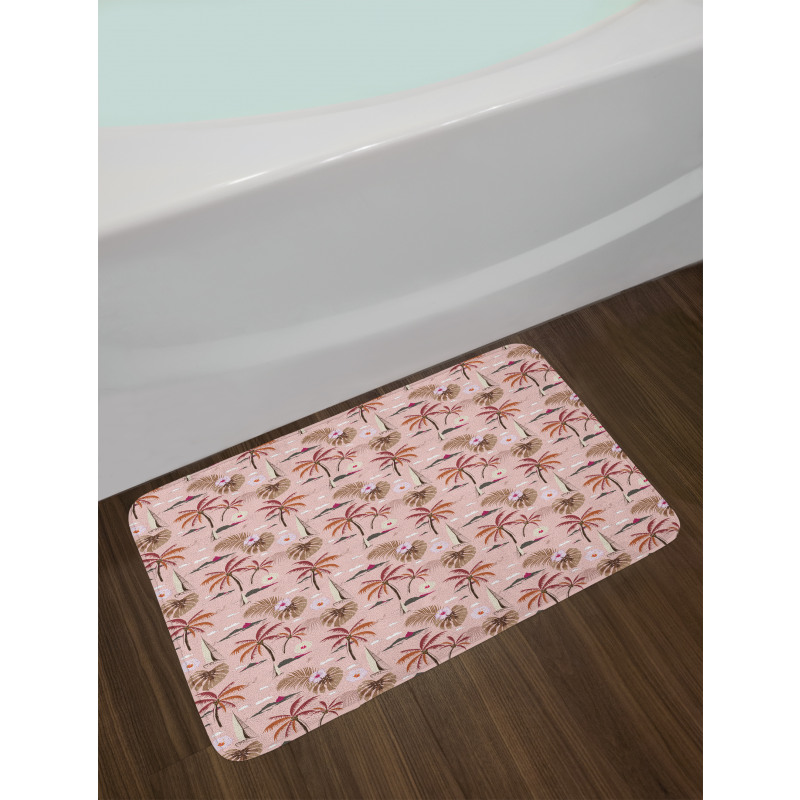 Tropical Blossoms Theme Bath Mat