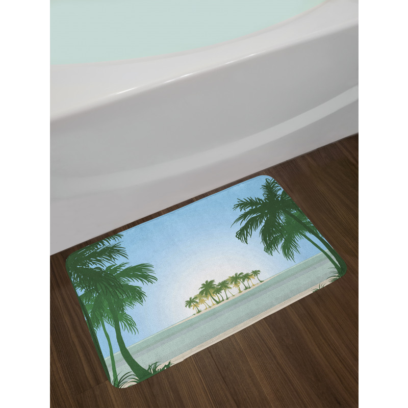 Exotic Palm Tree Beach Bath Mat