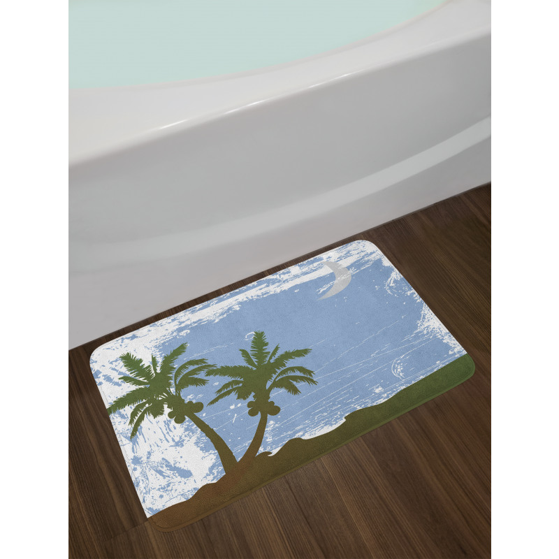 Grunge Island at Night Bath Mat