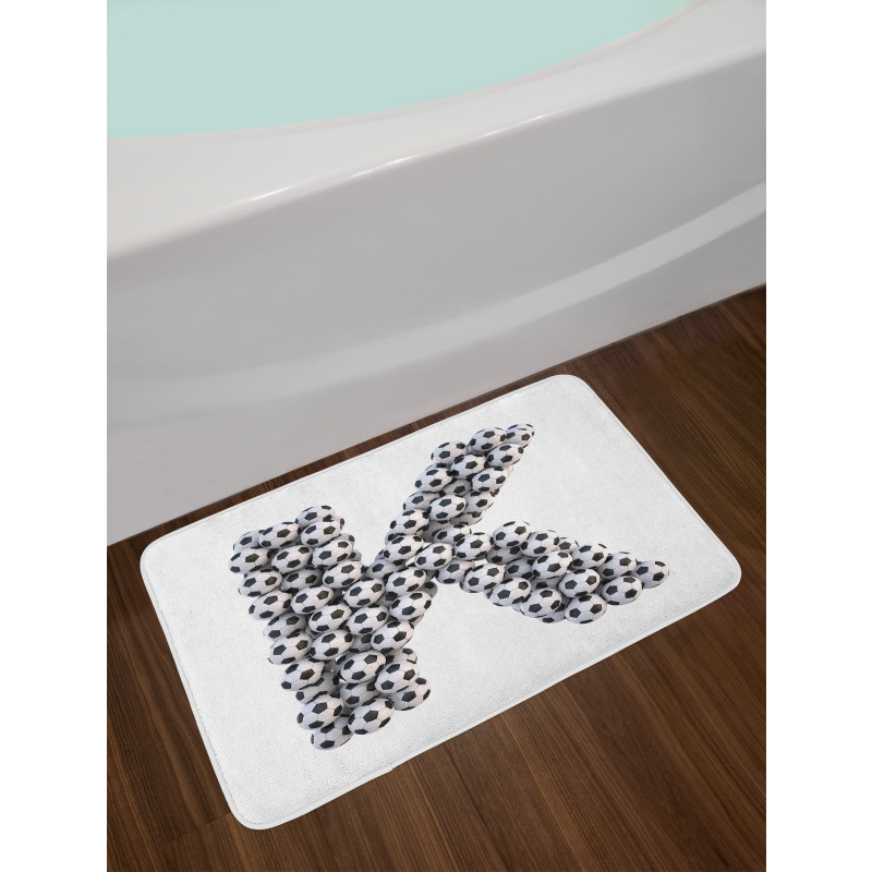 Soccer Alphabet Design Bath Mat