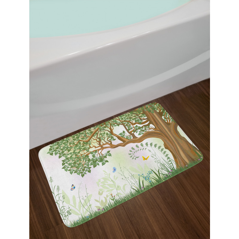 Spring Butterfly Paint Bath Mat