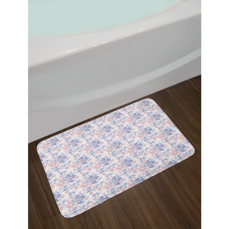 Foliage Leaves and Petals Bath Mat