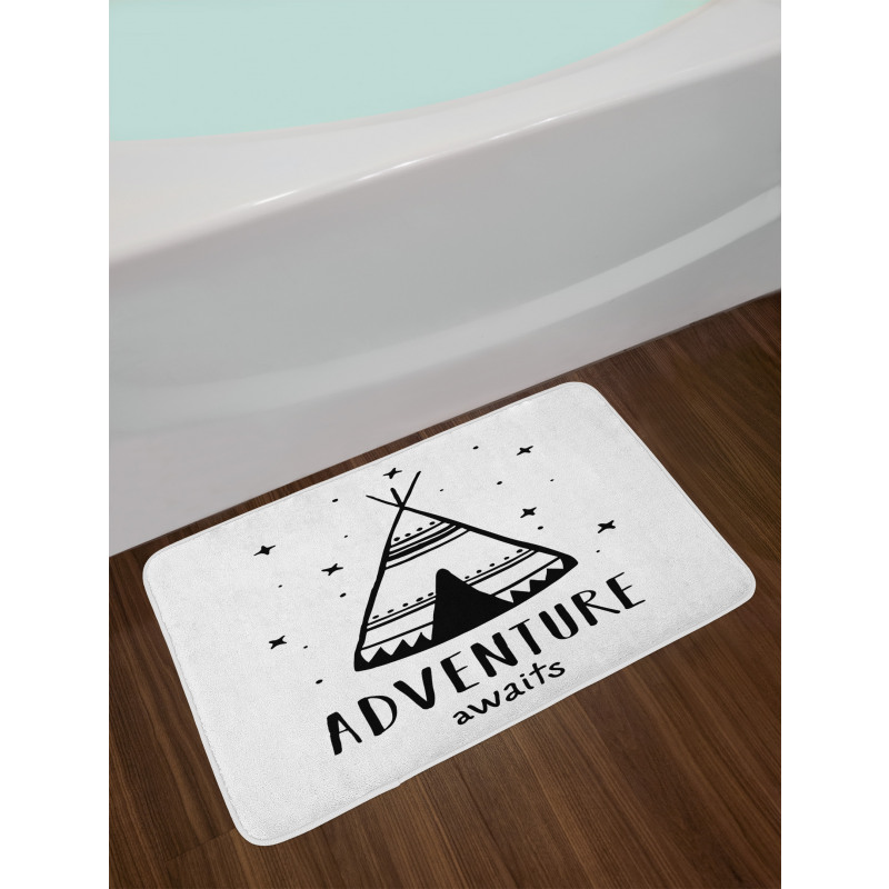 Stars Doodle Words Bath Mat