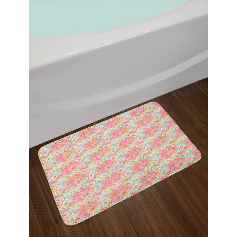Pastel Flowers and Herbs Bath Mat