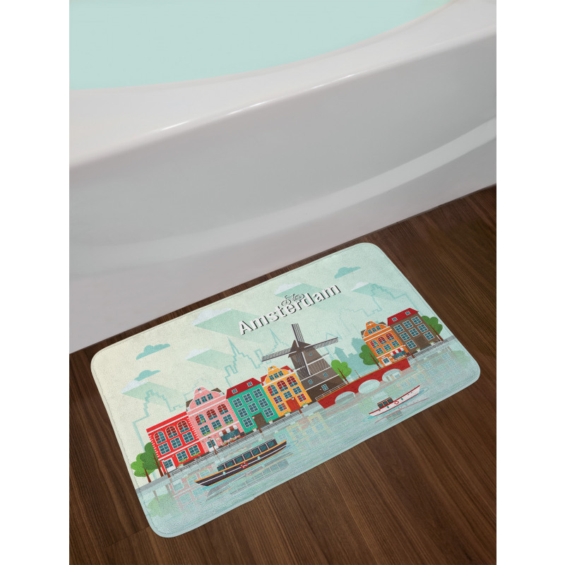 Colorful Houses Waterside Bath Mat