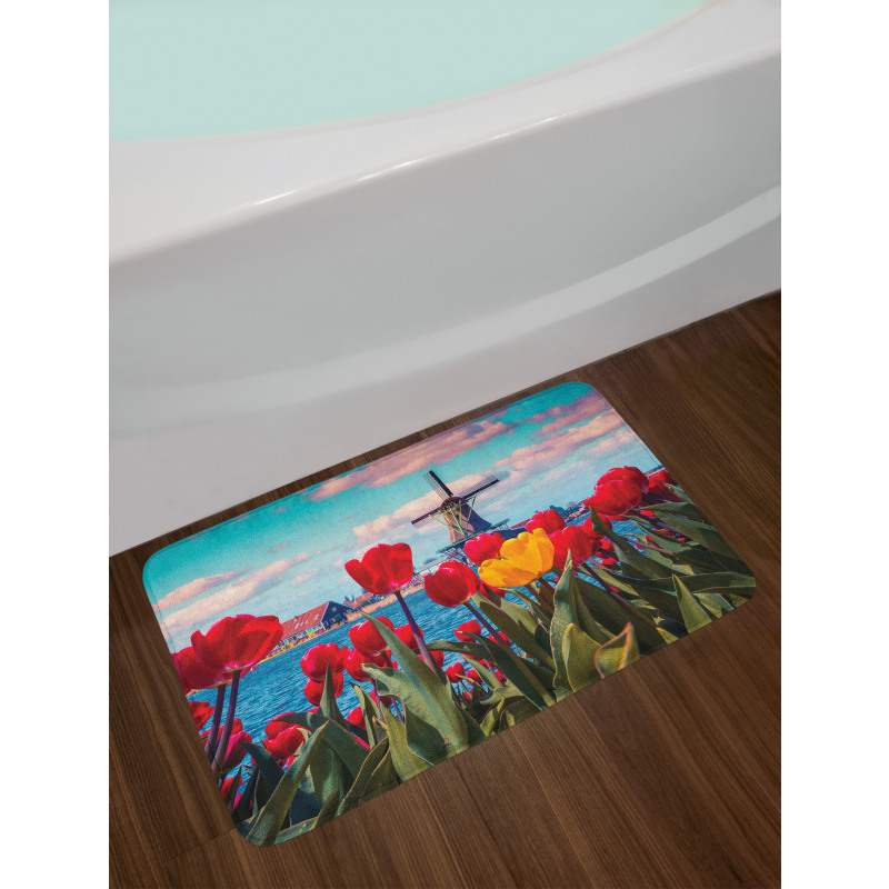 Idyllic Spring Tulips Bath Mat