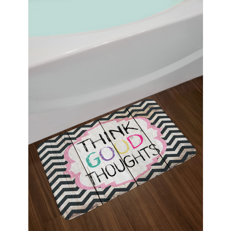 Think Thoughts Message Bath Mat