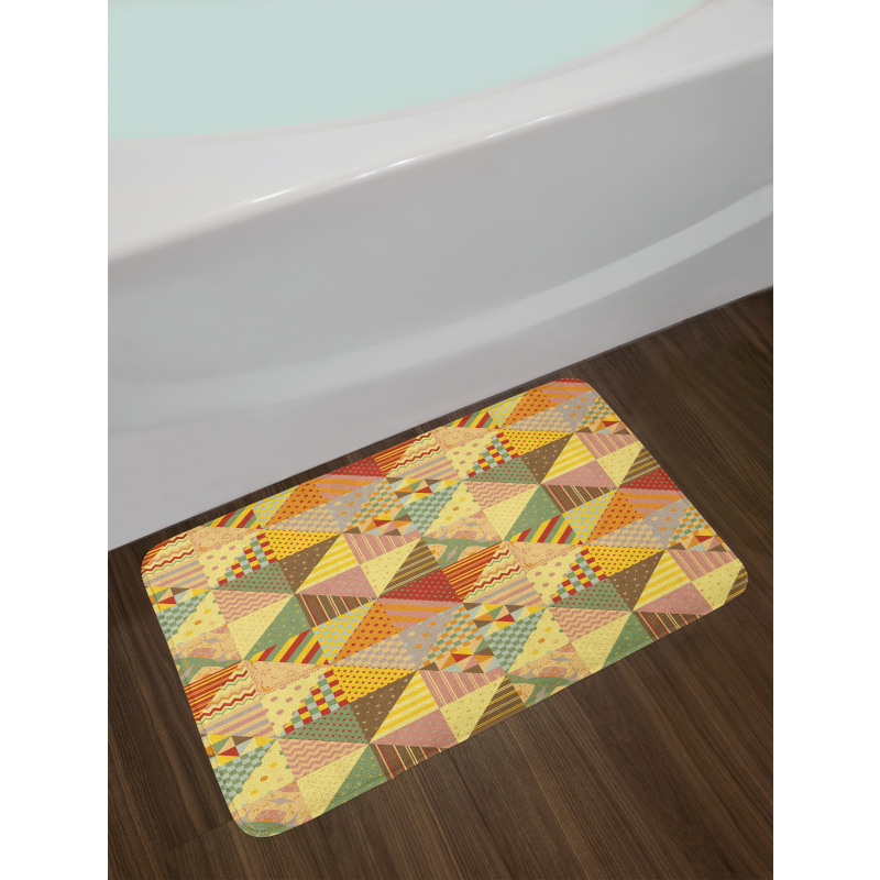 Colorful Triangle Patches Bath Mat