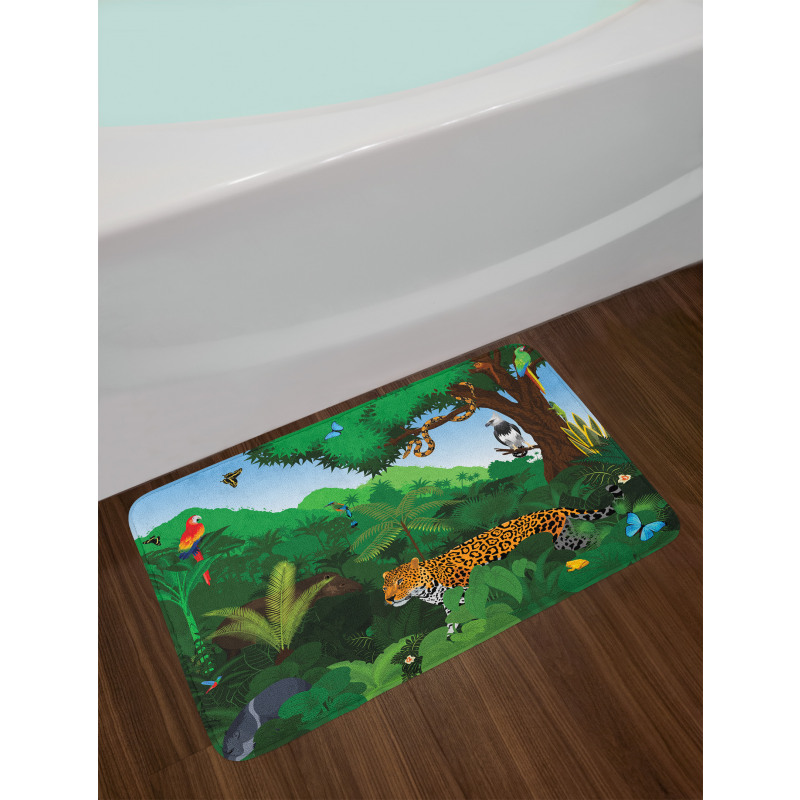 Exotic Birds with Snakes Bath Mat