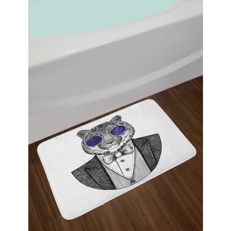 Hipster Animal in a Suit Bath Mat