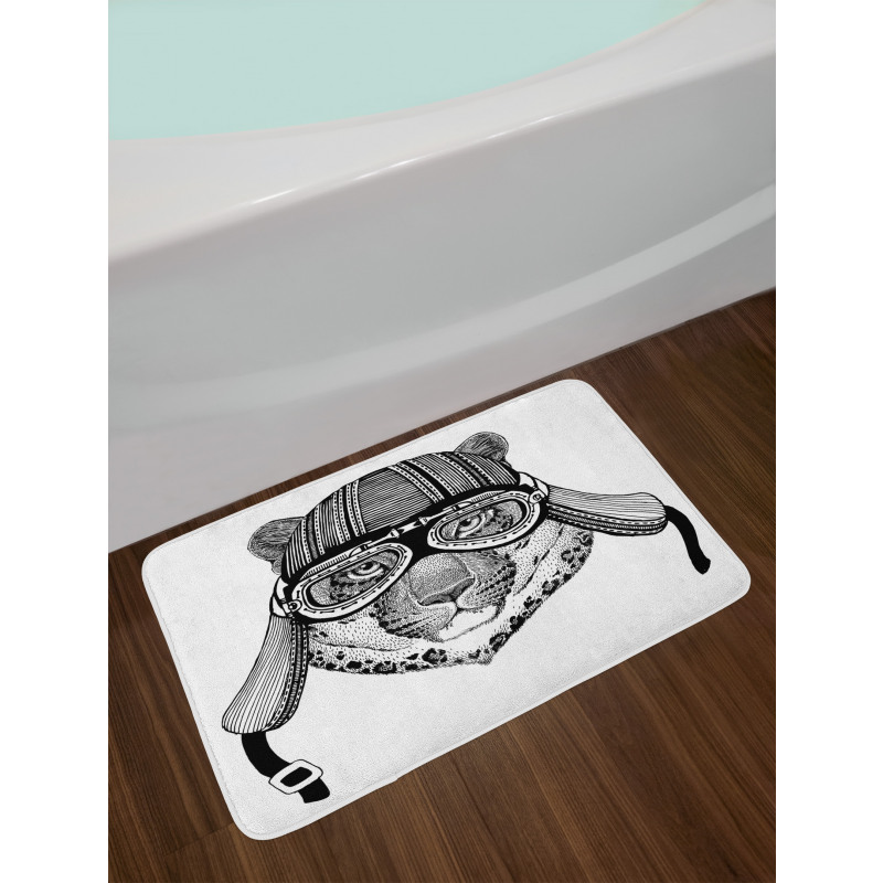 Hipster Cat Modern Design Bath Mat