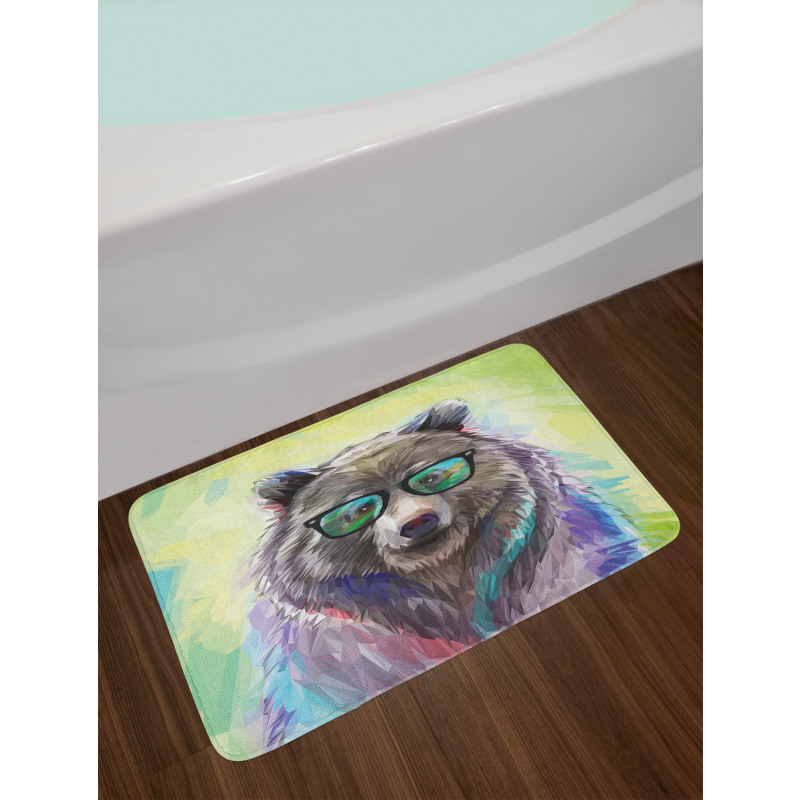 Colored Wild Bear Art Bath Mat