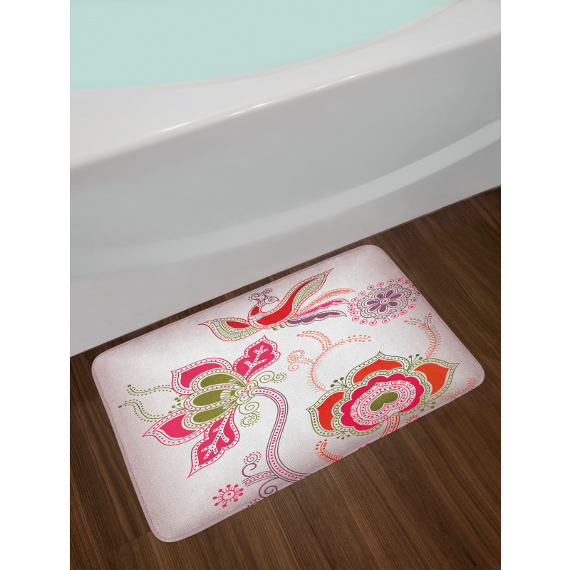 Mystic Bird Eastern Floral Bath Mat