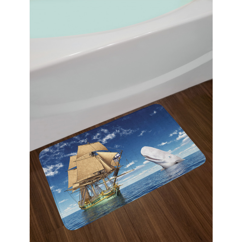 Pirate Ship and Mammal Fish Bath Mat