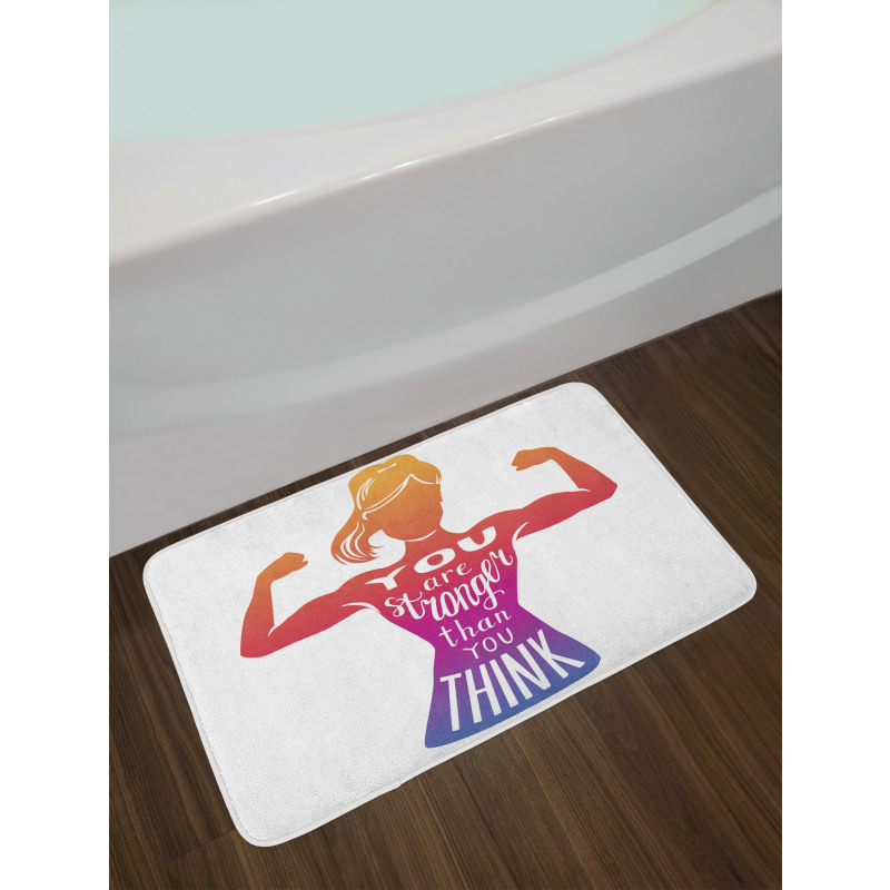 Fitness Strong Woman Bath Mat